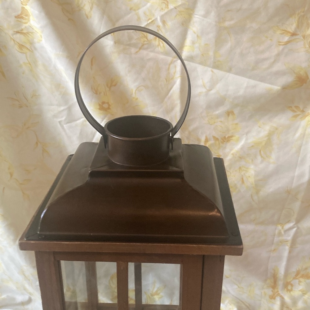 Rustic Brown Lantern Candle Holder - Picture 6 of 7